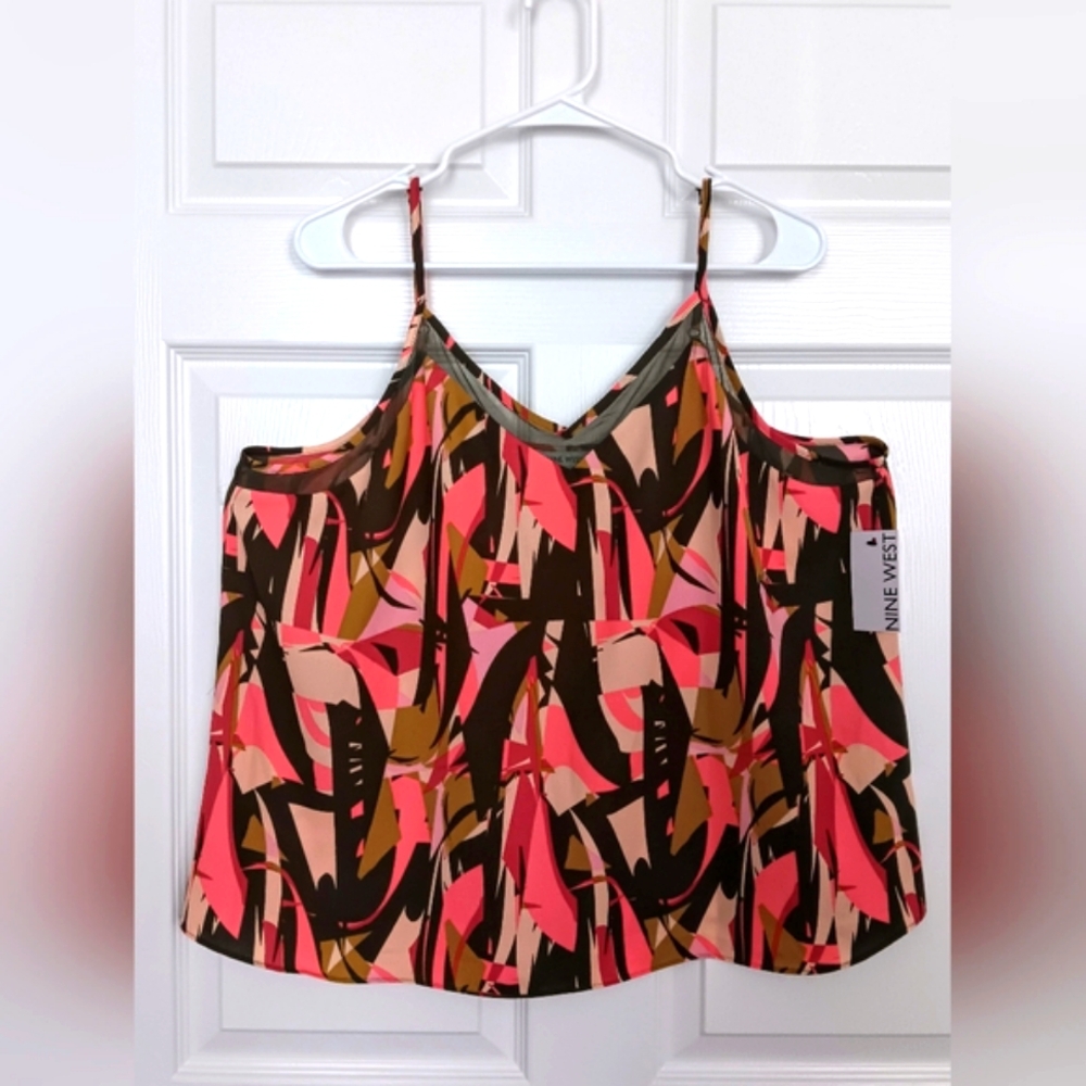 Nine West Multicolor V-Neck Cami – XXL – NWT